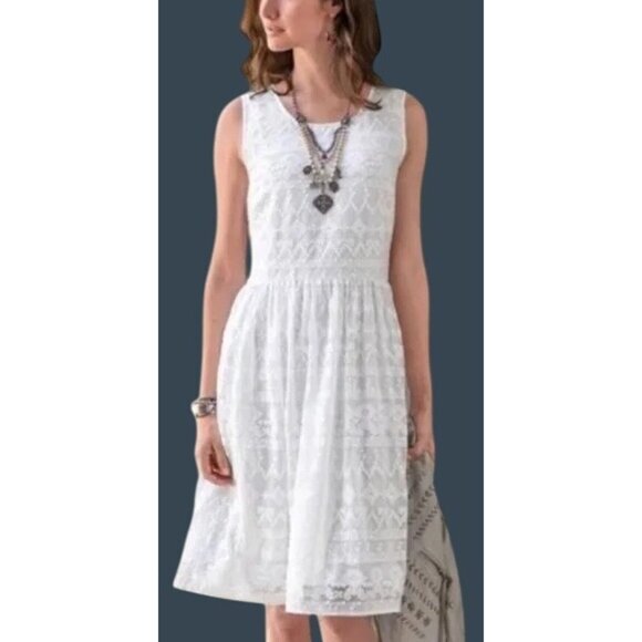 Sundance Dresses & Skirts - Sundance In A Heartbeat Lace Mesh Dress Size 10 Coquette Cottage Core Boho